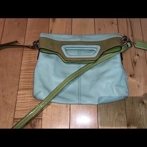 seafoam green Coach crossbody